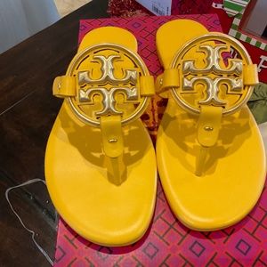 Tory Burch Metal Miller Sandals in Peachy/gold Size 7 , BNIB,MSRP$248